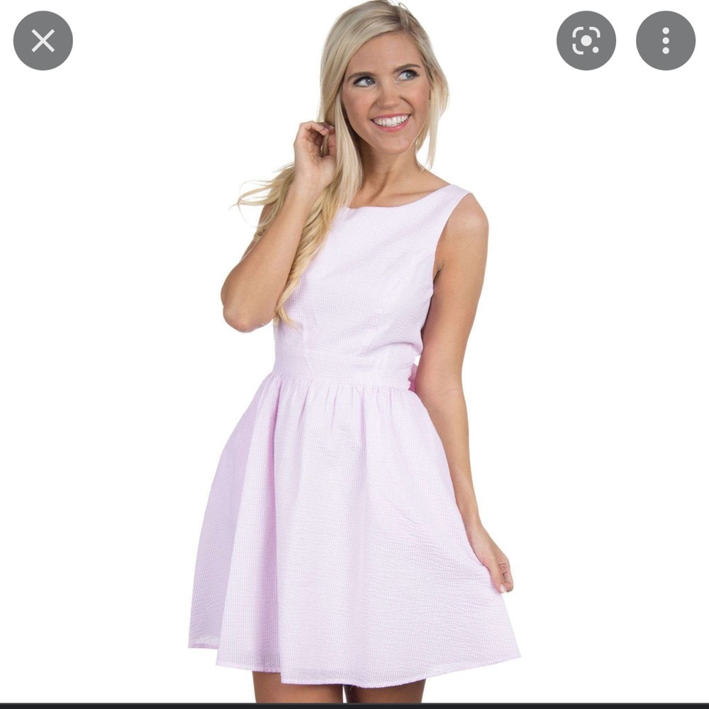 Lauren James seersucker purple dress